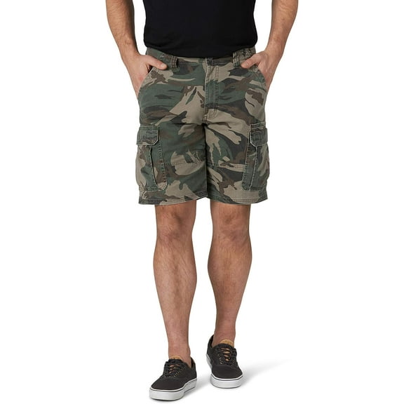 Wrangler Authentics Men's Classic Cargo Stretch Short, Green Camo, Size 30-54