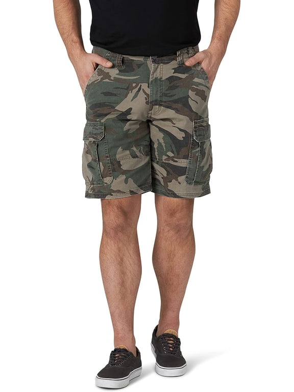 Authentics Men's Classic Cargo Stretch Short, Green Camo, Size 30-54