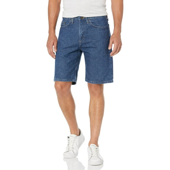 Wrangler Authentics Men's Classic Relaxed Fit Five Pocket Jean Short, Stonewash Dark, 36