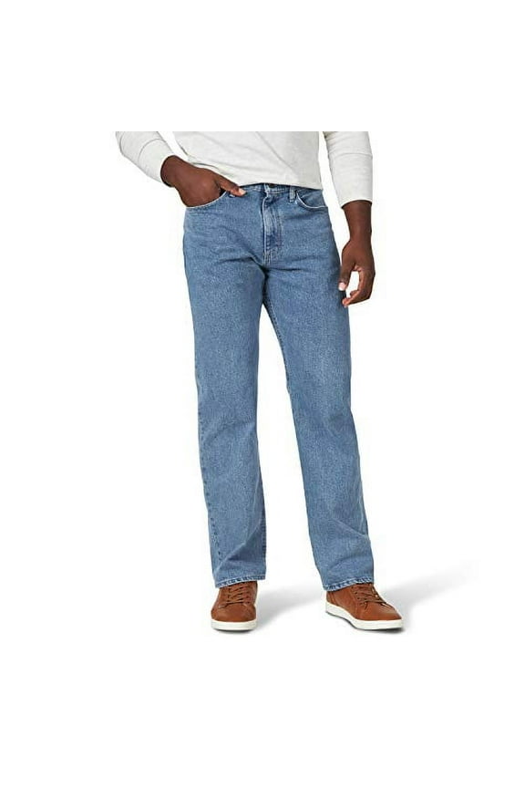Authentics Men's Classic Relaxed Fit Jean, Light Stonewash Flex, 36W x 29L