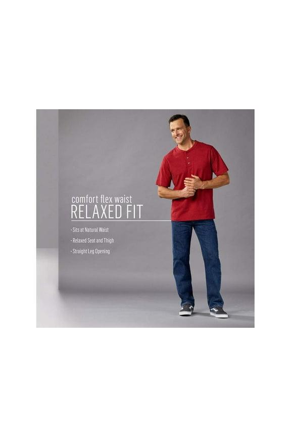 Authentics Men's Comfort Flex Waist Relaxed Fit Jean