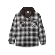 Wrangler Authentics Mens Long Sleeve Quilted Lined Flannel, Black, Size X-Large