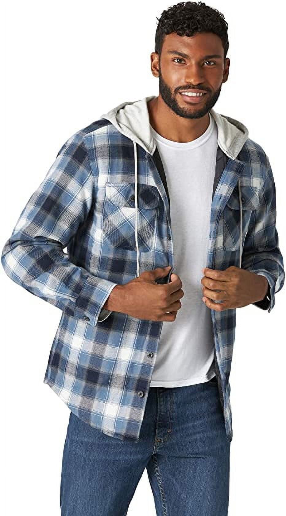 Wrangler Authentics Men's Long Sleeve Quilted Lined Flannel Shirt ...