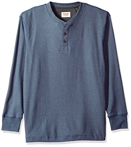 Chemise Manches Longues Wrangler Authentics Henley Gaufrée - Tissu Texturé, Coupe Décontractée