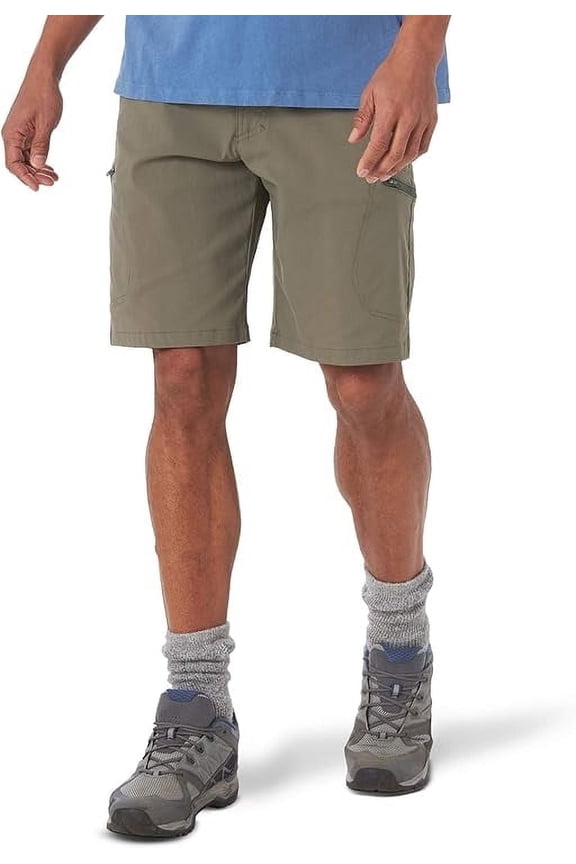 Authentics Men's Performance Comfort Flex Cargo Short, Earth Green, 36