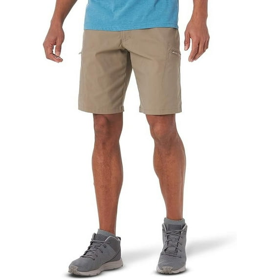 Wrangler Authentics Men's Performance Comfort Flex Cargo Short, Fallen Rock, 32