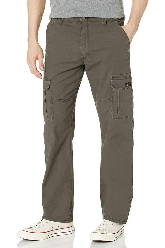 Men's Wrangler Authentics Relaxed Stretch Cargo Pant in Olive Drab