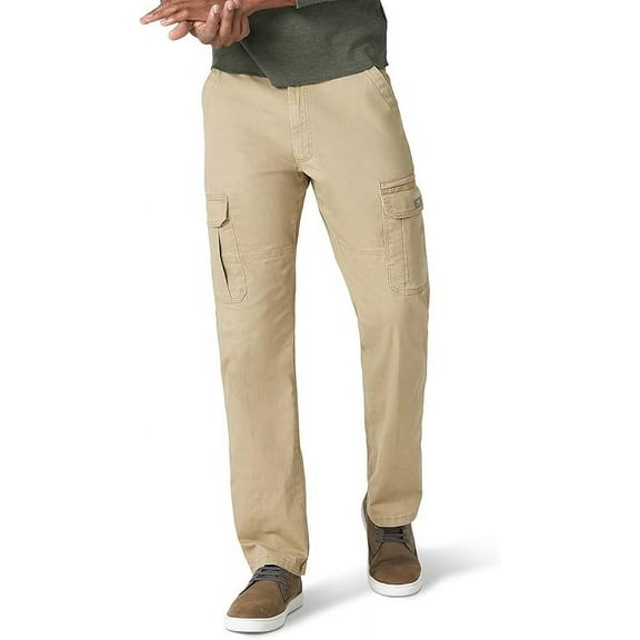 Men's Wrangler Authentics Relaxed Stretch Cargo Pant in Olive Drab