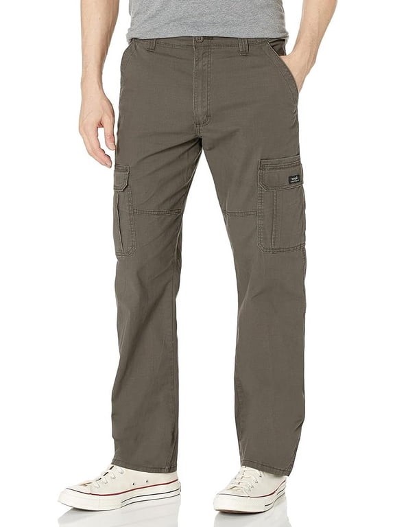 Men's Wrangler Authentics Relaxed Stretch Cargo Pant in Olive Drab