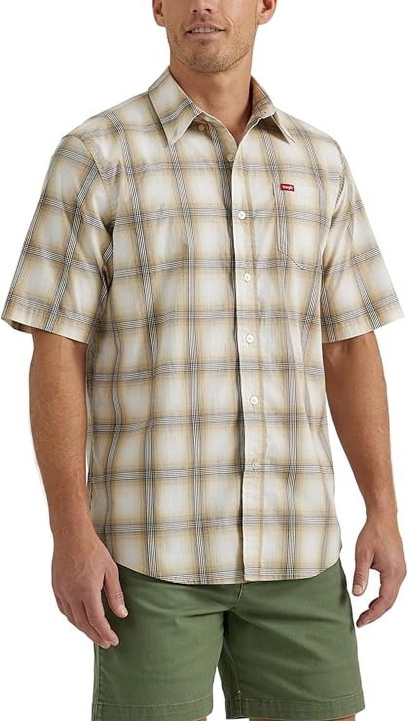 Men's Red Plaid Wrangler Short Sleeve Shirt
