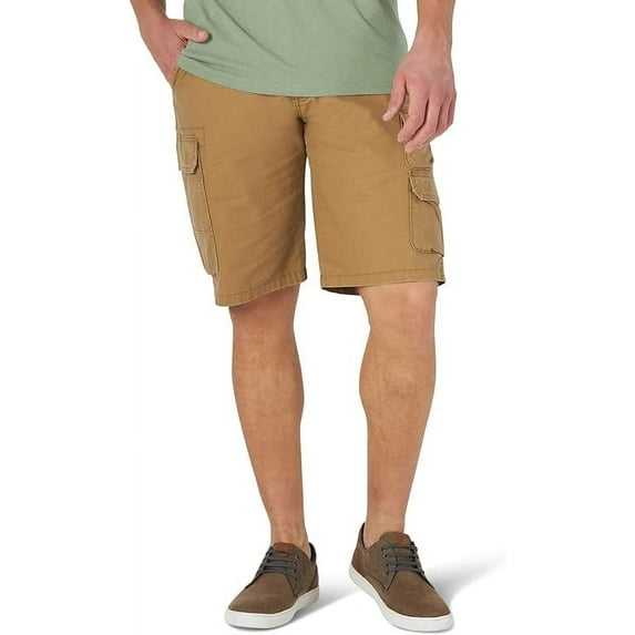 Wrangler Authentics Men's Stretch Twill Cargo Shorts, Acorn, 38