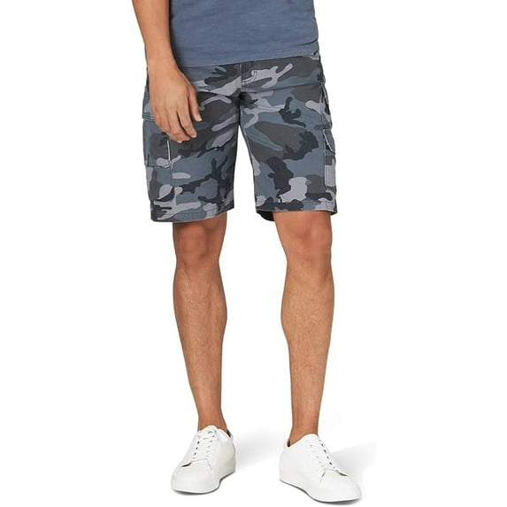 Wrangler Authentics Men's Stretch Twill Cargo Shorts, Turbulence Camo, 30