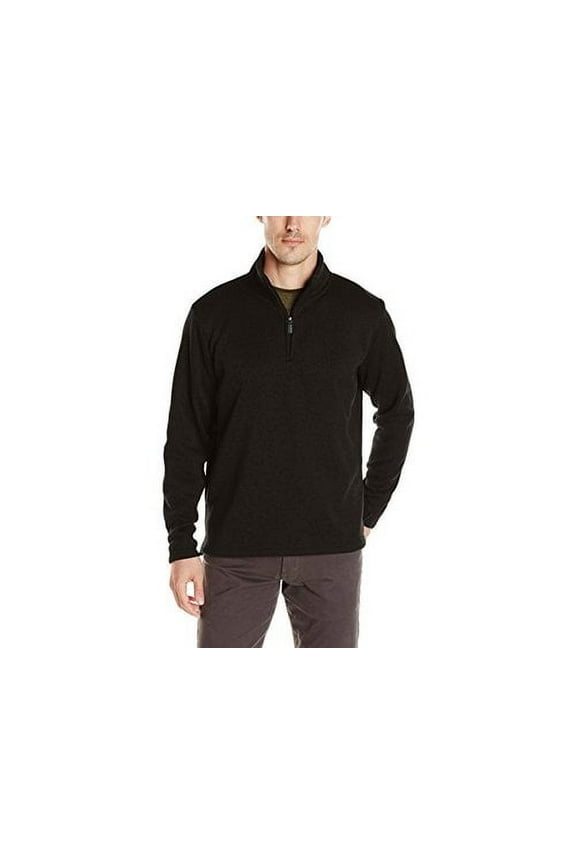 Authentics Men?s Sweater Fleece Quarter-Zip, Caviar, X-Large