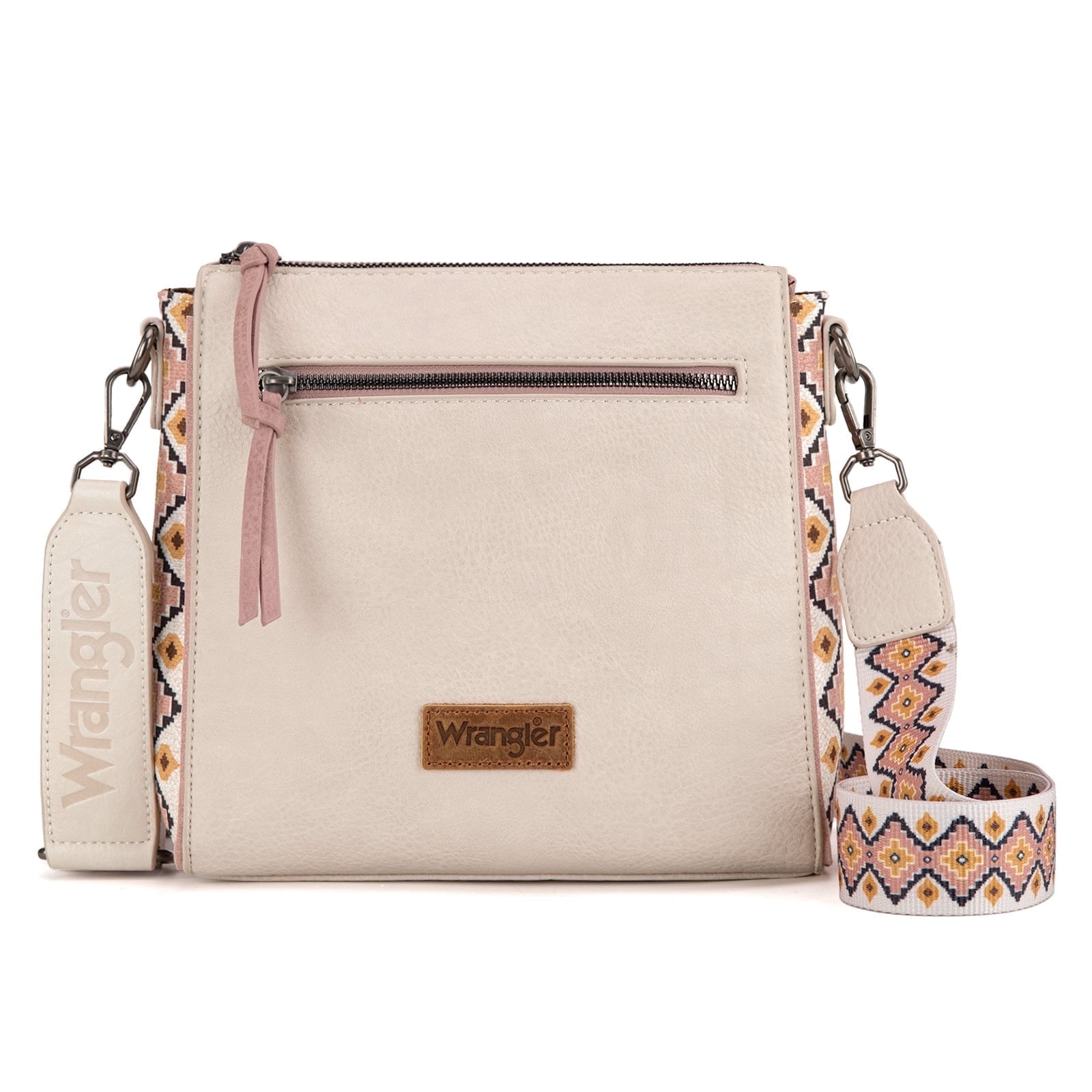 Wrangler Aztec Crossbody Bags Boho Shoulder for Women, Beige