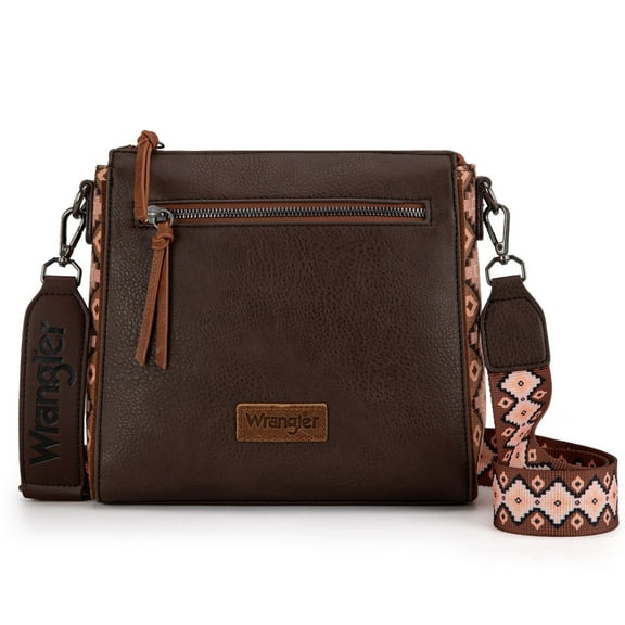 Wrangler Aztec Crossbody Bags Boho Shoulder for Women, Coffee