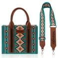 thumbnail image 1 of Wrangler Aztec Tote Bag for Women Boho Shoulder Purses and Handbags, Turquoise, 1 of 7