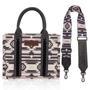 Wrangler Aztec Tote Bag for Women Boho Shoulder Purses and Handbags, Black