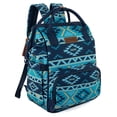 thumbnail image 1 of Wrangler Aztec Travel Backpack Baby Bag for Women with Stroller Strap and Side Bottle Pockets Organized Diaper Bag, Navy, 1 of 8