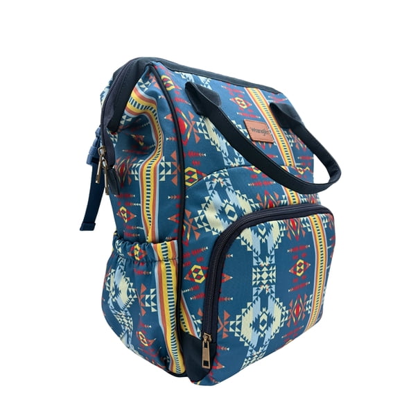 Wrangler Baby Diaper Backpack Bag Multifunctional with Insulated Pockets for Newborns, Aztec Print