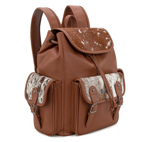 Wrangler Backpack Purse for Women Men Floral Tooled Designer Travel Bags, Brown