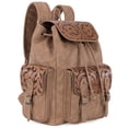 thumbnail image 1 of Wrangler Backpack Purse for Women Men Floral Tooled Designer Travel Bags, Carve-Khaki, 1 of 8