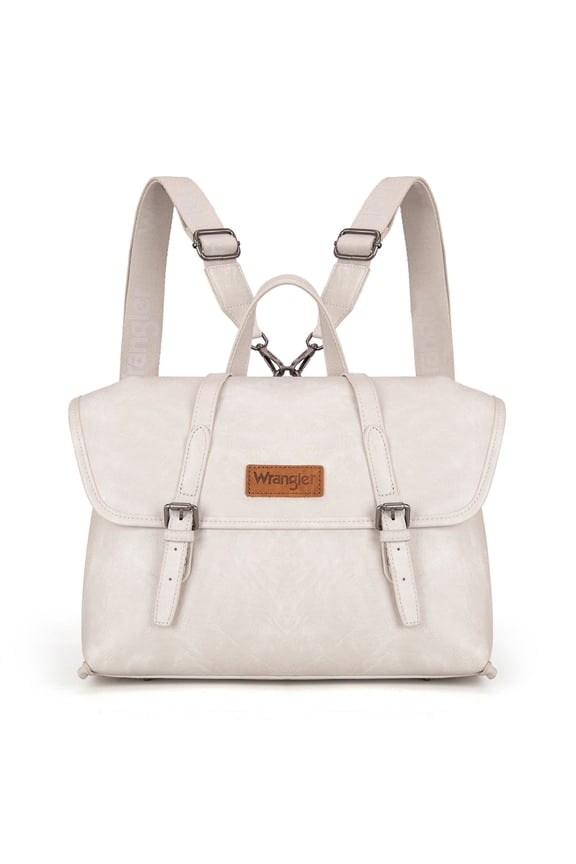 Wrangler Backpack Purse for Women Vegan Leather Fashion Anti Theft Convertible Backpack with Adjustable Strap, Beige