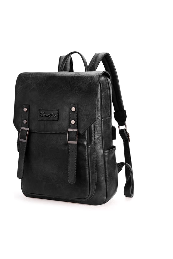 Wrangler Leather Backpack Purse for Women Laptop Backpack Fashion Pink Backpack, Black