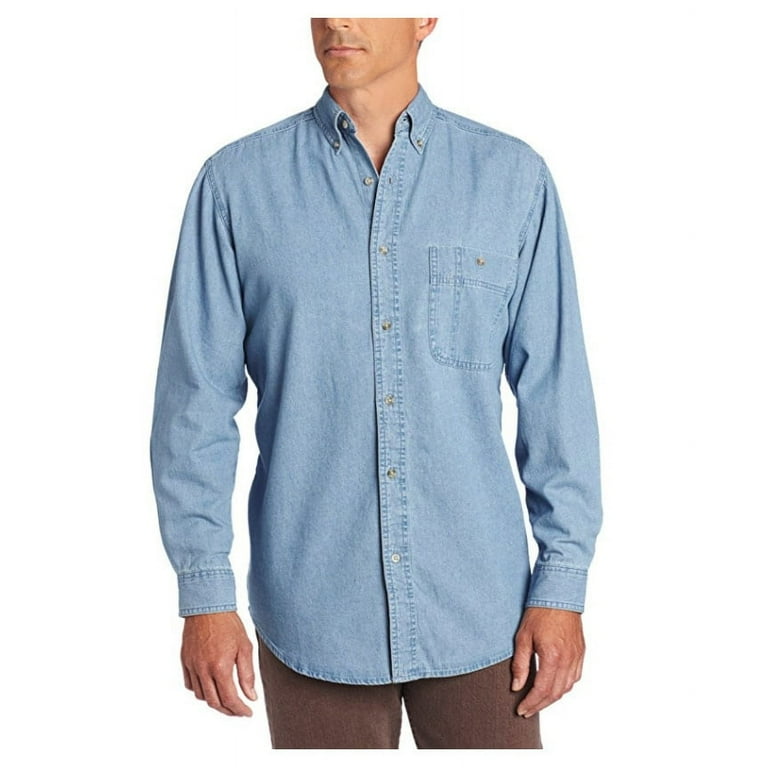 Wrangler mens Denim button down shirts, Denim, XX-Large Tall US