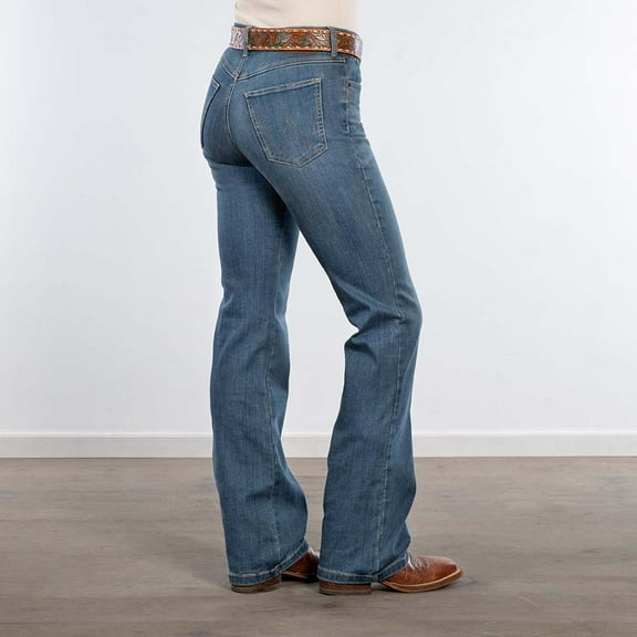 Wrangler Women's Ada Medium Wash Bespoke High Rise Bootcut Stretch Denim Jeans Medium Wash 33W x 34L