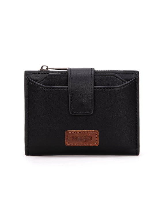 Wrangler Bifold Wallet Women Small RFID Blocking Wallet Women's Wallets with Removable ID,Black