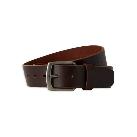 Wrangler Big Men's Brown Rivet Stitch Belt with Antique Nickel Hardware