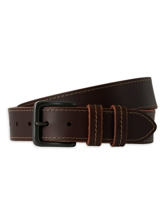 Wrangler Big Men's Pull Up Brown Strap Leather Belt