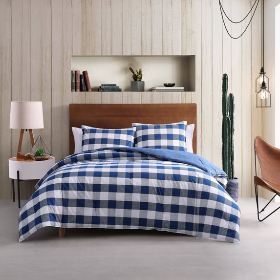 Wrangler Bison Plaid Navy King Comforter Set