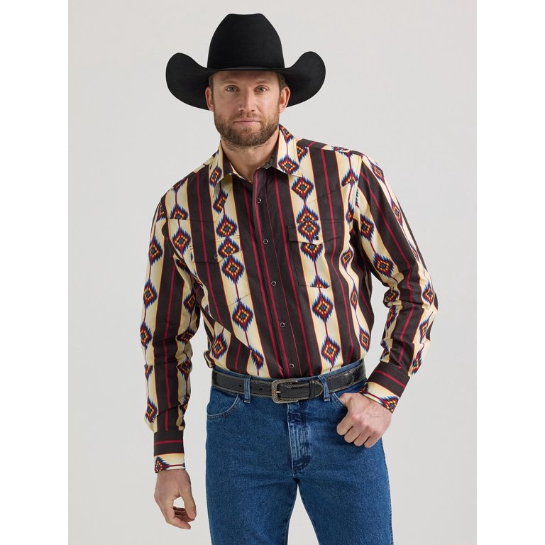 Wrangler Black Checotah Print - Mens Shirt - 112351471 - Walmart.com