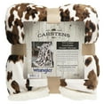 thumbnail image 1 of CARSTENS, INC. Wrangler Ultra Premium Super Soft Plush Sherpa Fleece Oversized Throw Blanket 54" x 68", Tri-Color Cowhide, 1 of 7