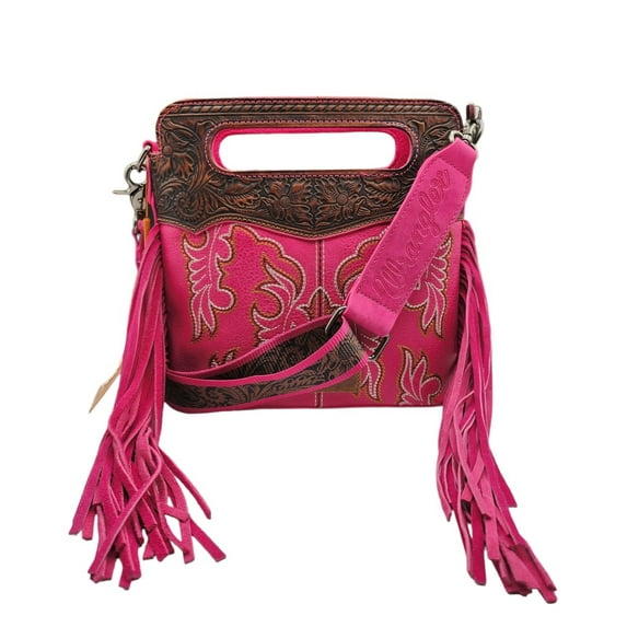 Wrangler Boot Stitch Small Fringe Pink - Ladies Purses - Wg110-2022Hpk