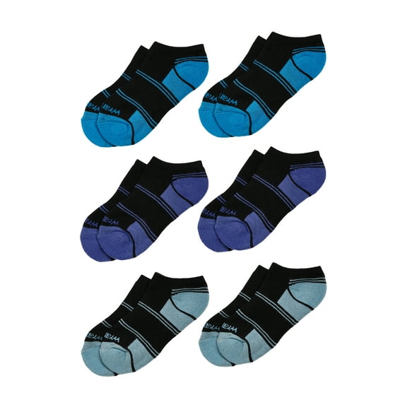 Wrangler Boys' Essentials Cool Comfort Low-Cut Boys Socks, Assorted Cushioned Kids Socks, Large, 6-Pack