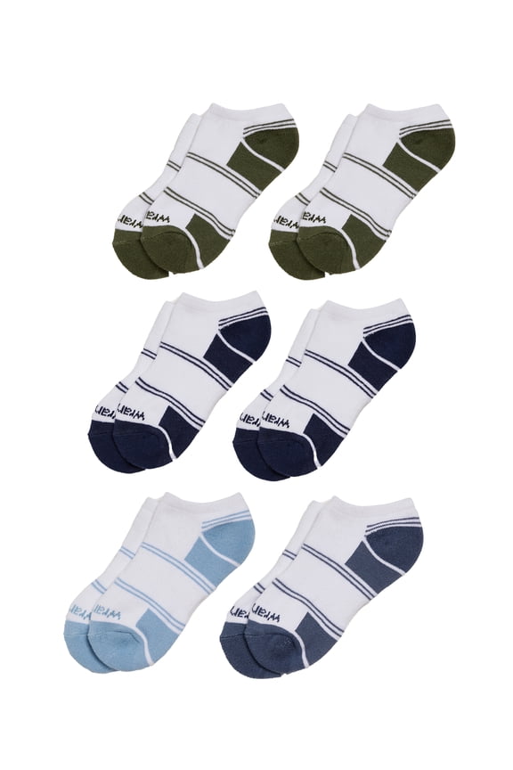 Boys' Essentials Cool Comfort Low-Cut Boys Socks, Assorted Cushioned Kids Socks, Small, 6-Pack
