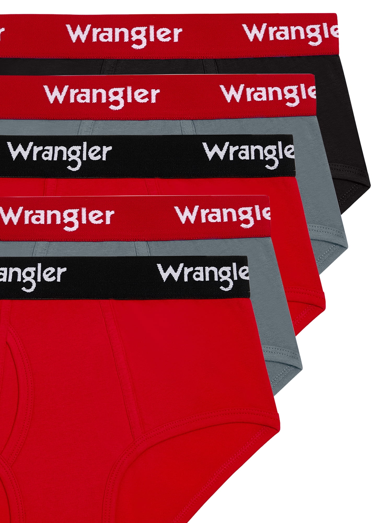 Wrangler Boys' Cotton Briefs, Soft Boys Underwear w/ 4-Way Stretch, XL, 5-Pack