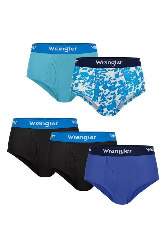 Boys' Cotton Briefs, Soft Boys Underwear w/ 4-Way Stretch, Large, 5-Pack