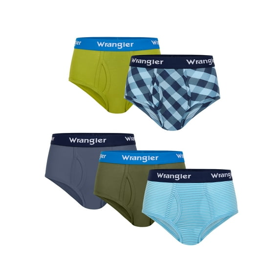 Wrangler Boys' Cotton Briefs, Soft Boys Underwear w/ 4-Way Stretch, XL, 5-Pack