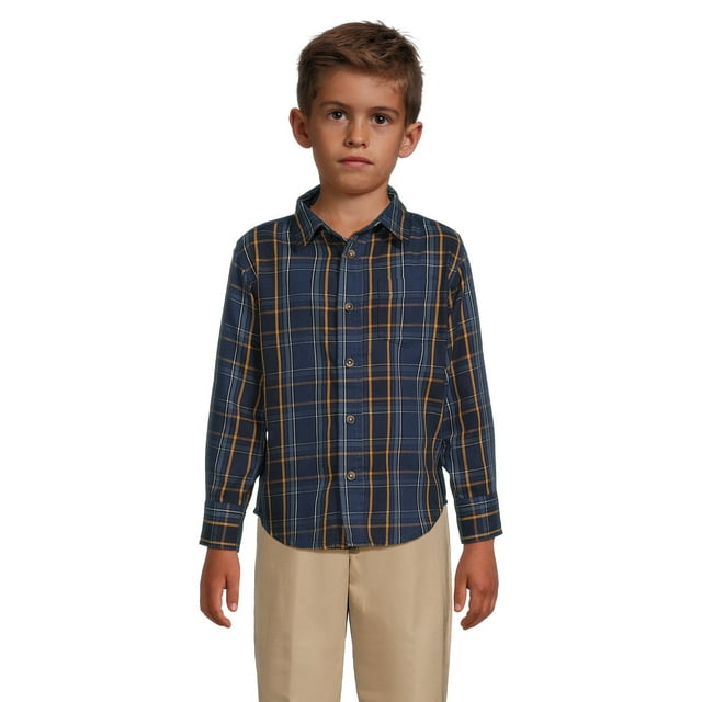 Wrangler Boys Long Sleeve Button-Up Twill Shirt, Sizes 4-18 & Husky