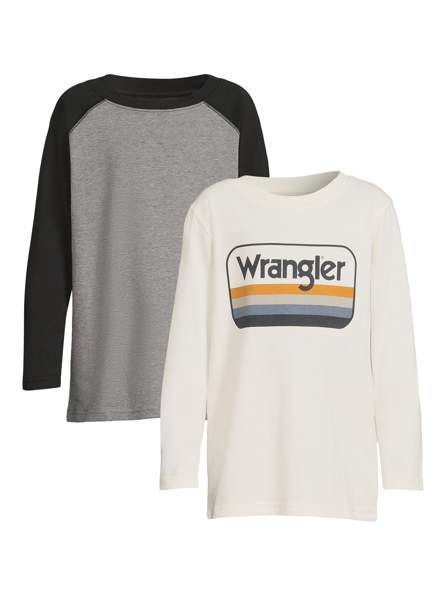 Wrangler Boys Long Sleeve Raglan and Graphic Tee, 2-Pack, Sizes 4-18 & Husky - image 1 of 5