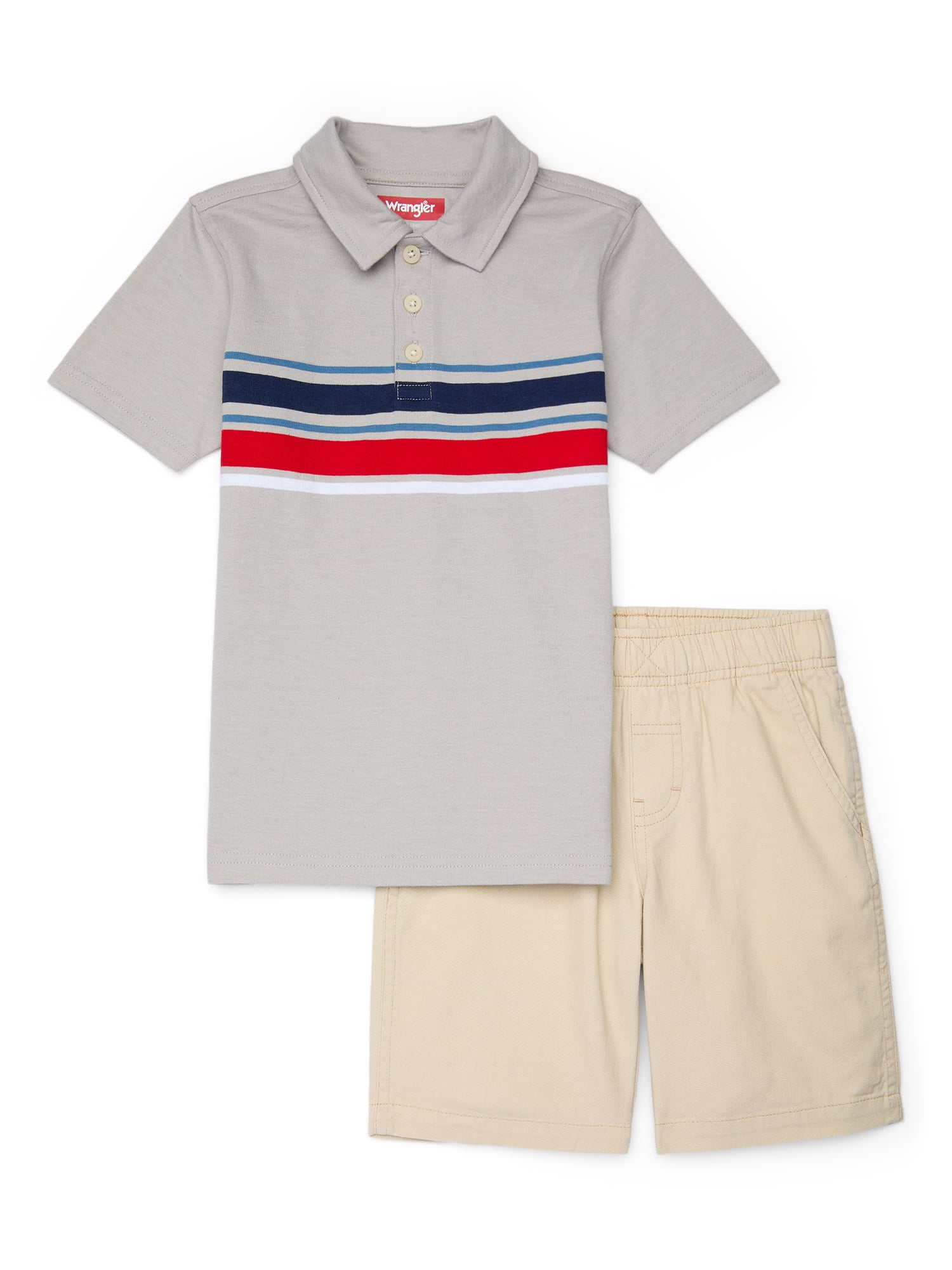 Wrangler Boys Polo Shirt and Pull On Shorts Set, 2-Piece, Sizes 4-7