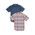 thumbnail image 1 of Wrangler Boys Short Sleeve Button-Up Shirt, 2-Pack, Sizes 4-18 & Husky, 1 of 3