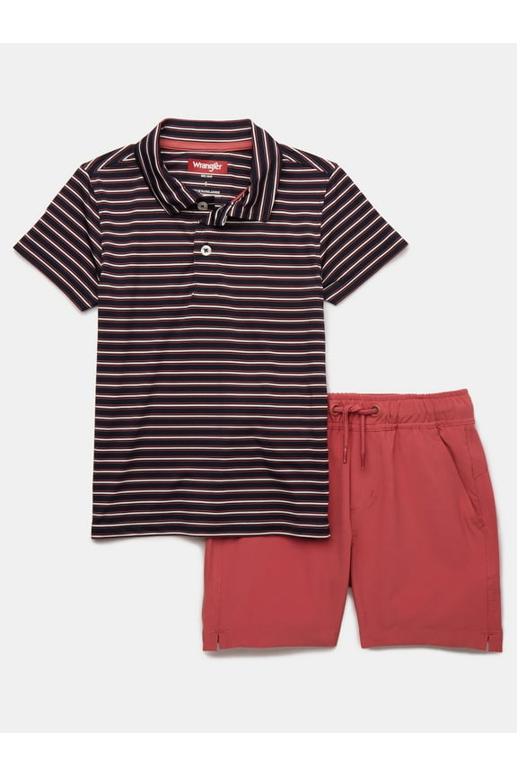 Boys Short Sleeve Polo Shirt and Short 2-Peice Set, Sizes 4-7