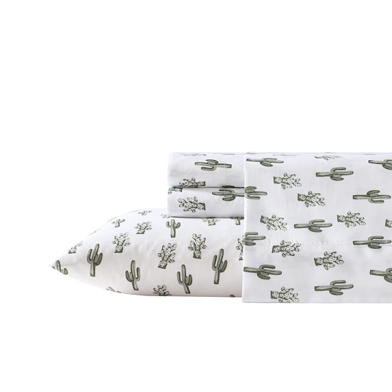 Wrangler Cacti Microfiber Green 4 Piece Sheet Set-King