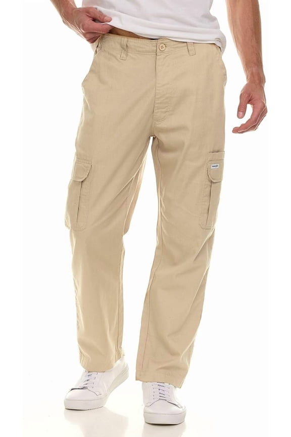 Cargo Pants for Men Big and Tall - Twill Half Elastic Mens Cargo Pants Color-Elmwood, Size XLT-6X