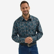 Wrangler Men's Checotah Southwestern Striped Long Sleeve Pearl Snap Western - 112355377 XX-