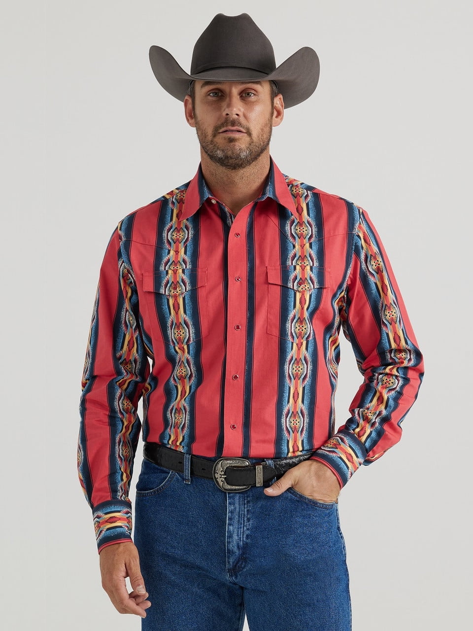 Wrangler Boys' Blue Checotah Print Shirt